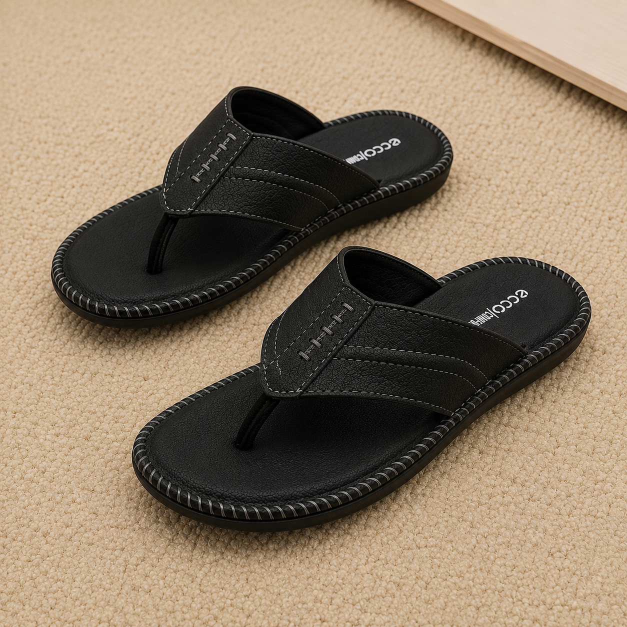 Comfort Men's Textured V-Strap chapples | Cushioned Synthetic Leather Thong Sandals with Durable Air-Mix Sole (Copy)