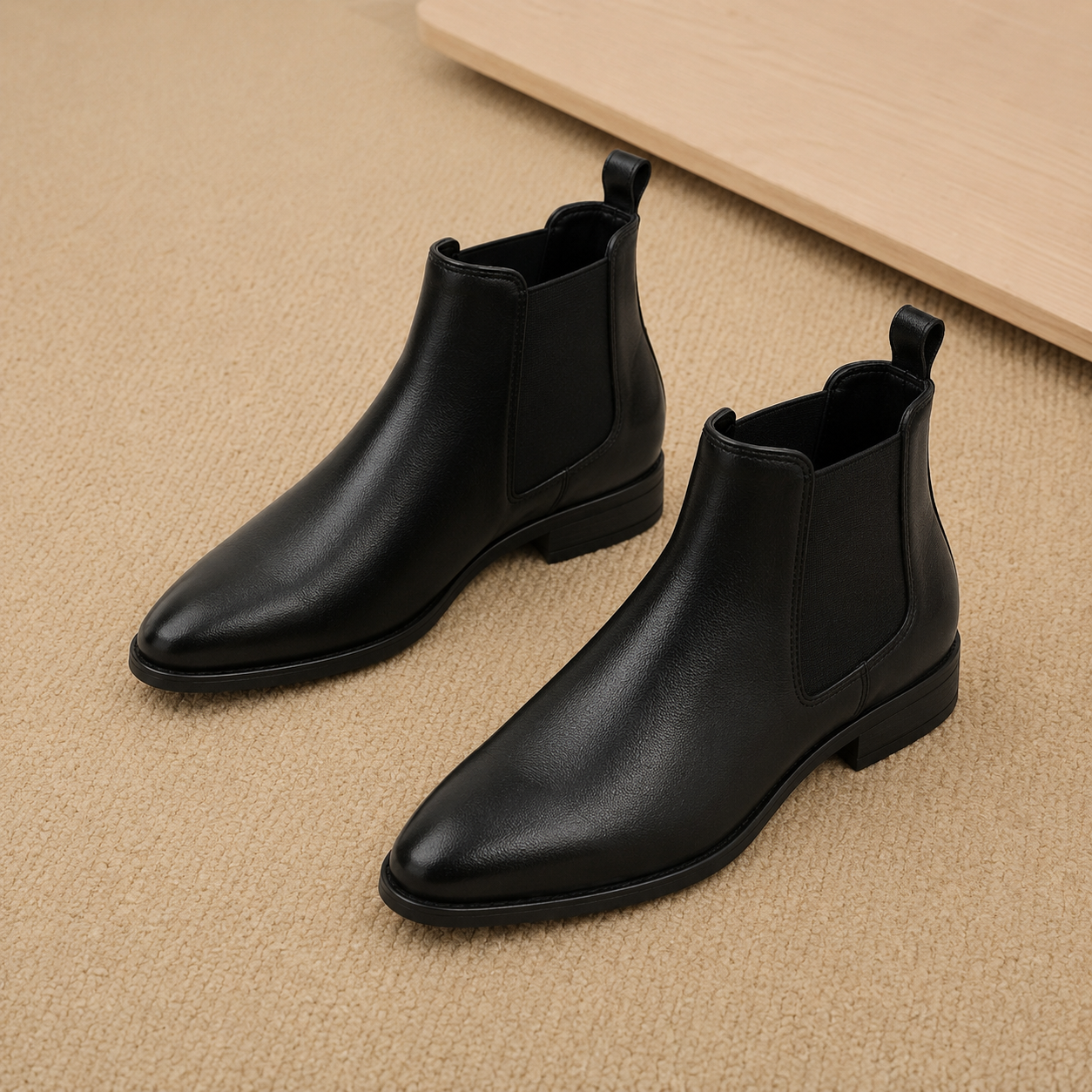 Men's Sleek Chelsea Boots | Premium Synthetic Ankle Boots with Cushion Padding & Flexible PU Sole