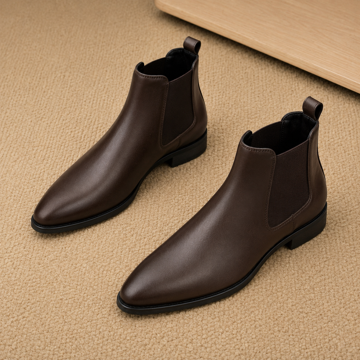 Men's Sleek Chelsea Boots | Premium Synthetic Ankle Boots with Cushion Padding & Flexible PU Sole