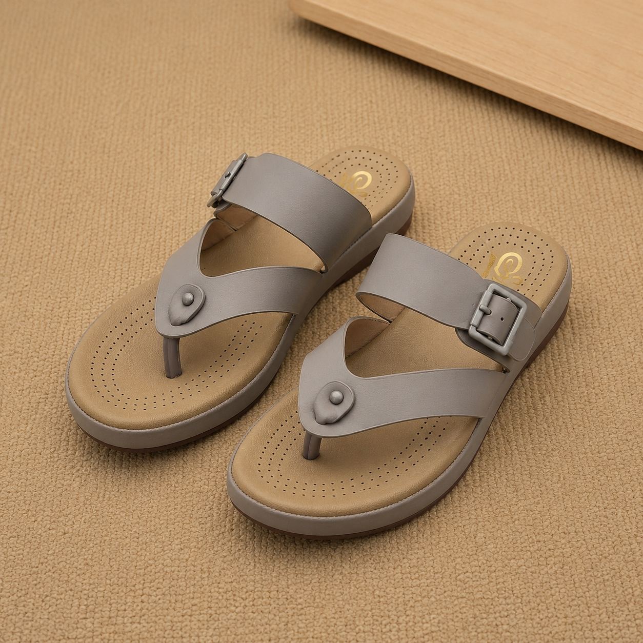 Gliders Women’s Comfort T-Strap chapples | Cushioned Acupressure-Style Footbed with Adjustable Buckle & Durable PU Sole