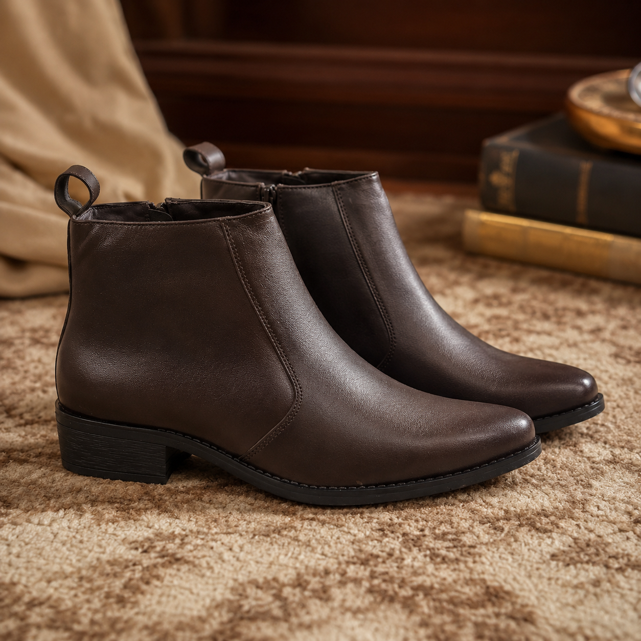 Men's Elegant Chelsea Boots | Synthetic Ankle Boots with Cushion Padding & Flexible PU Sole