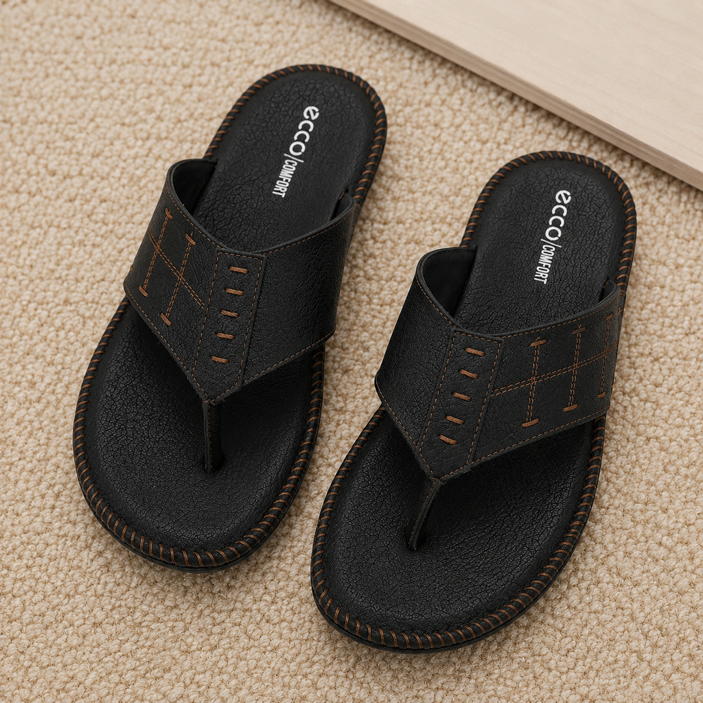 Comfort Men's Padded V-Strap chapple | Premium Synthetic Leather Thong Sandals with Air-Mix Sole