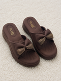 Women's Fashion Slip-On Wedge Slippers | Lightweight Air Mix Sole Cushioned Slides