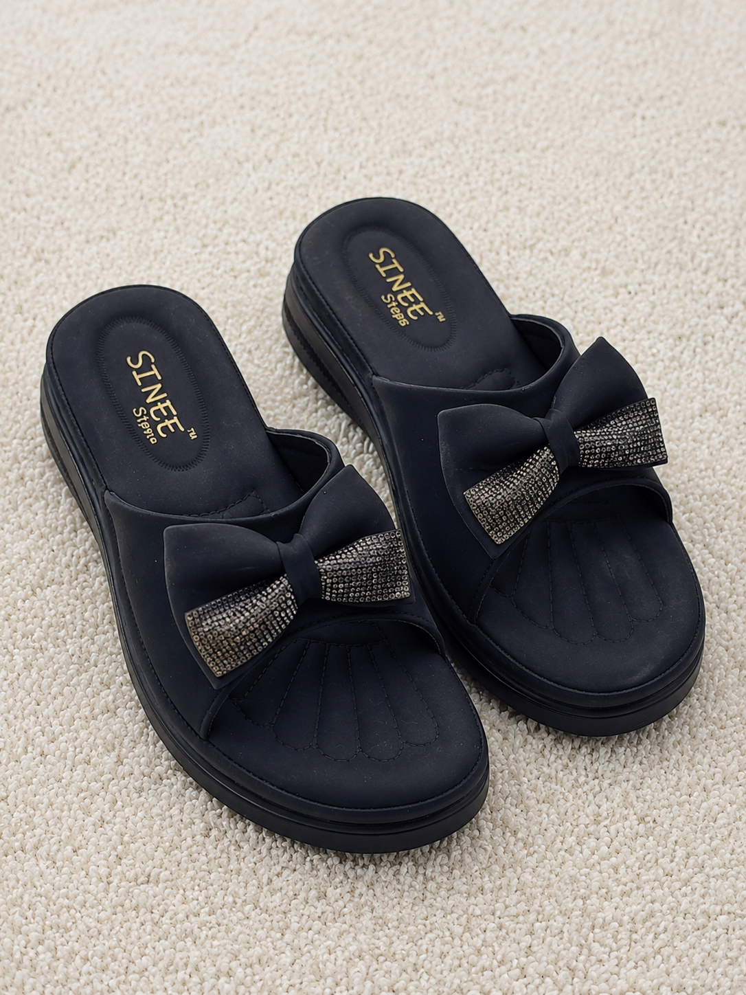 Women's Fashion Slip-On Wedge Slippers | Lightweight Air Mix Sole Cushioned Slides