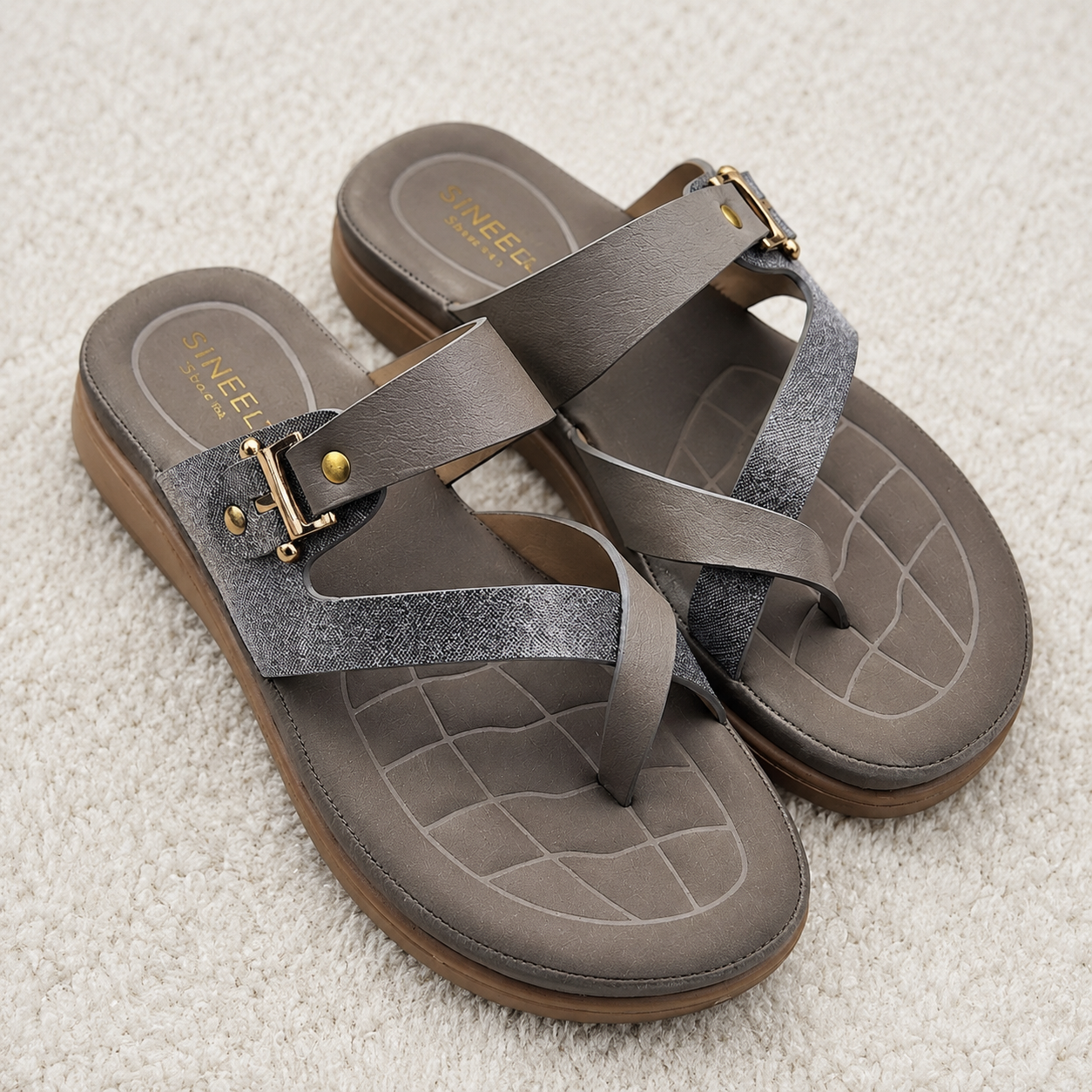 Women's Fashion Thong chapples | Lightweight Air Mix Sole Cushioned Daily Wear Wedges