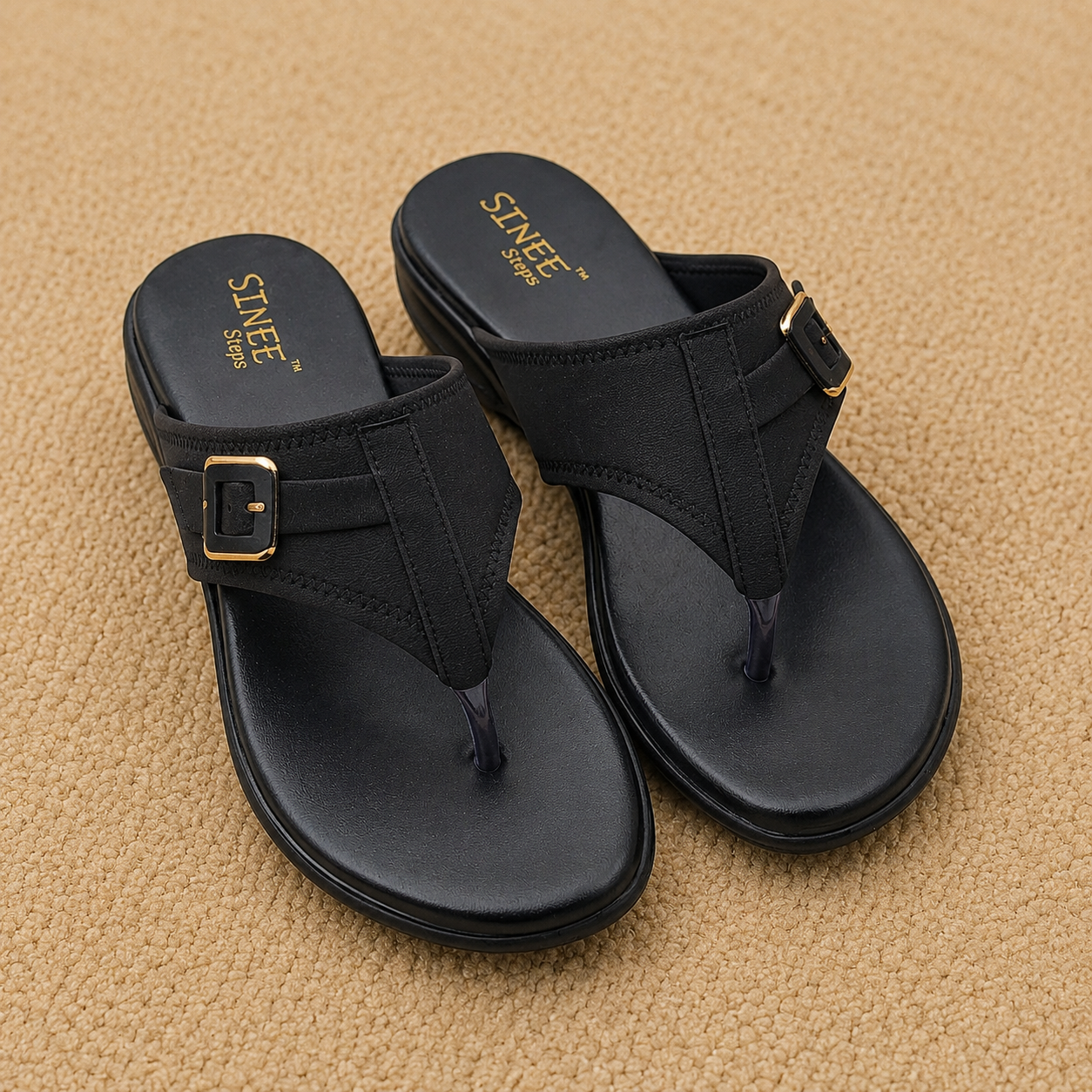 Women's Low Wedge Flat chapples | Lightweight Air Mix Sole Cushioned Daily Wear Mules
