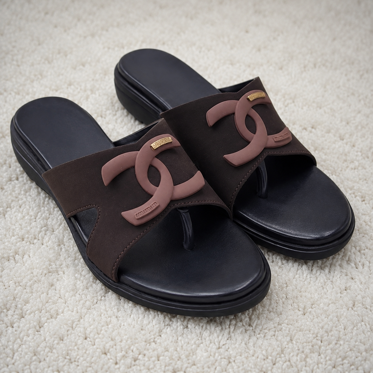 Women's Fashion Low Wedge chapples | Lightweight Air Mix Sole Stretch Lycra Comfort Mules