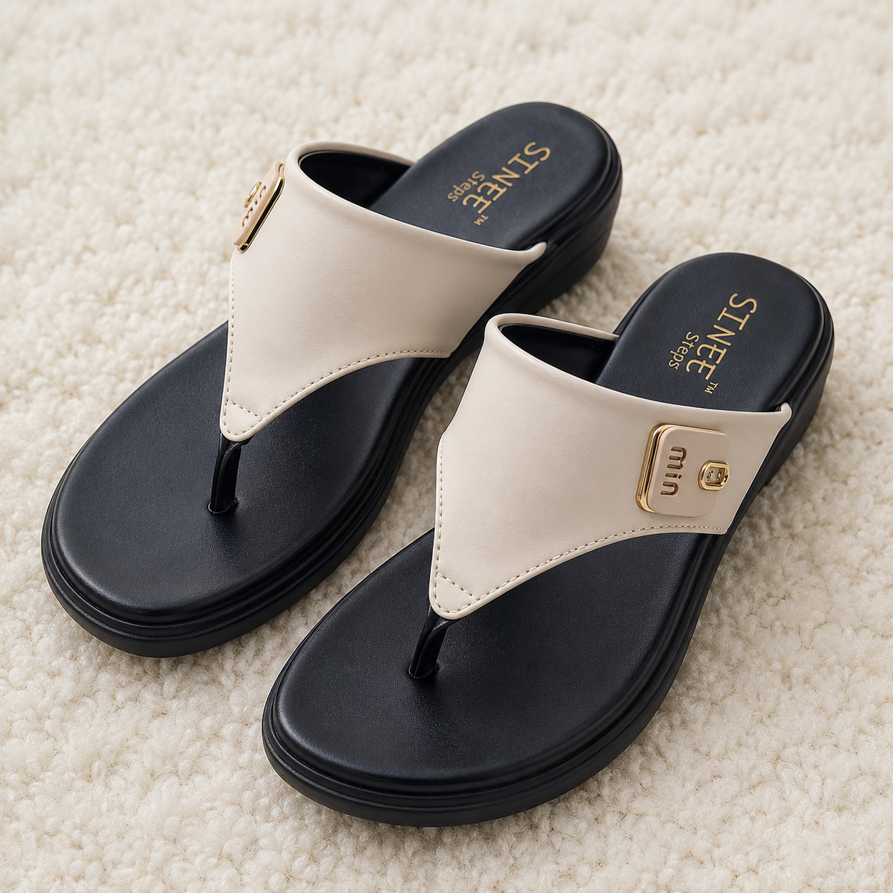 Women's Fashion Low Wedge chapples | Lightweight Air Mix Sole Stretch Lycra Comfort Mules