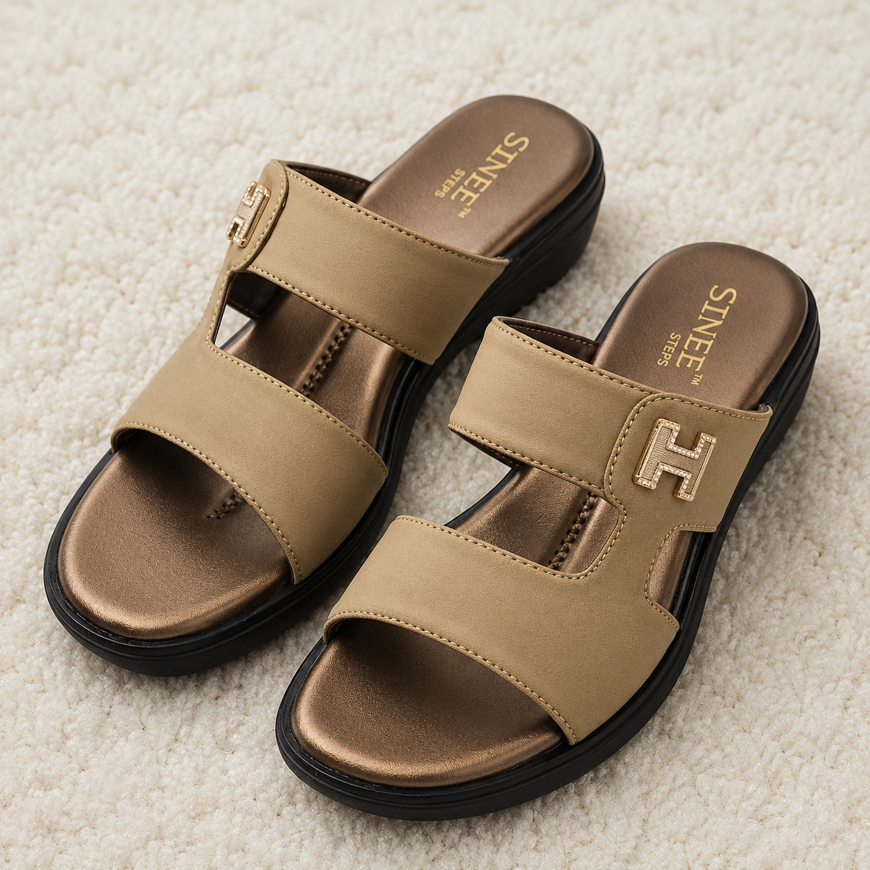 Women's Fashion Dual-Strap Slippers | Lightweight Air Mix Sole Stretch Lycra Comfort Mules