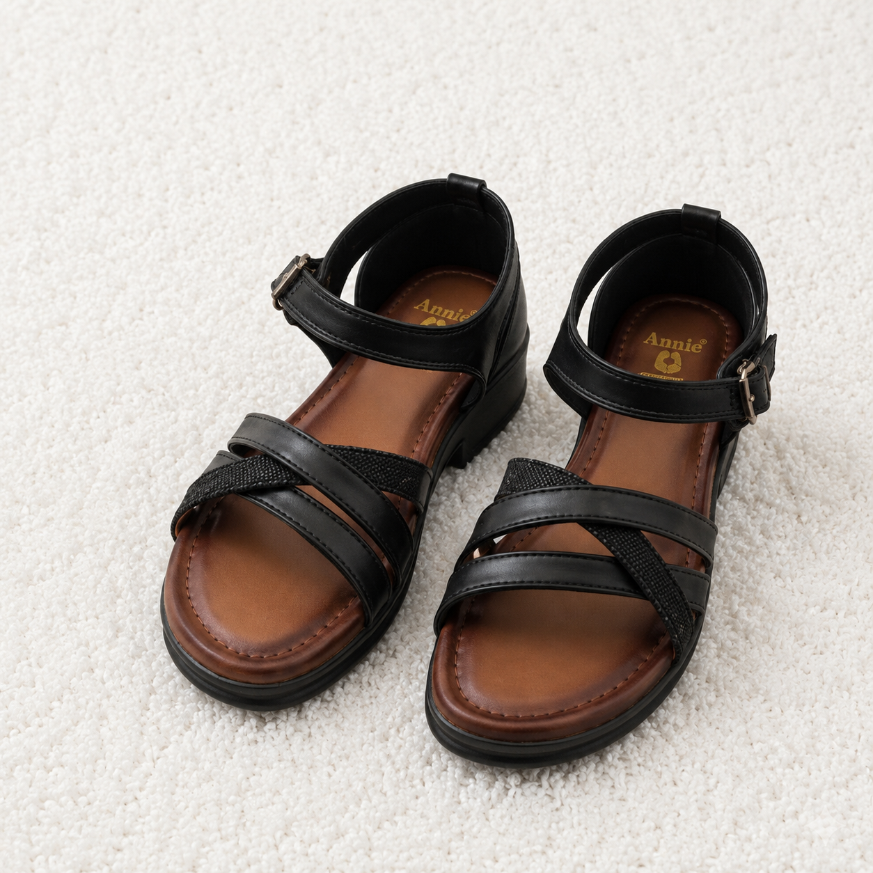 Women’s Comfort Wedge Sandals with Cushion Padding & PU Sole