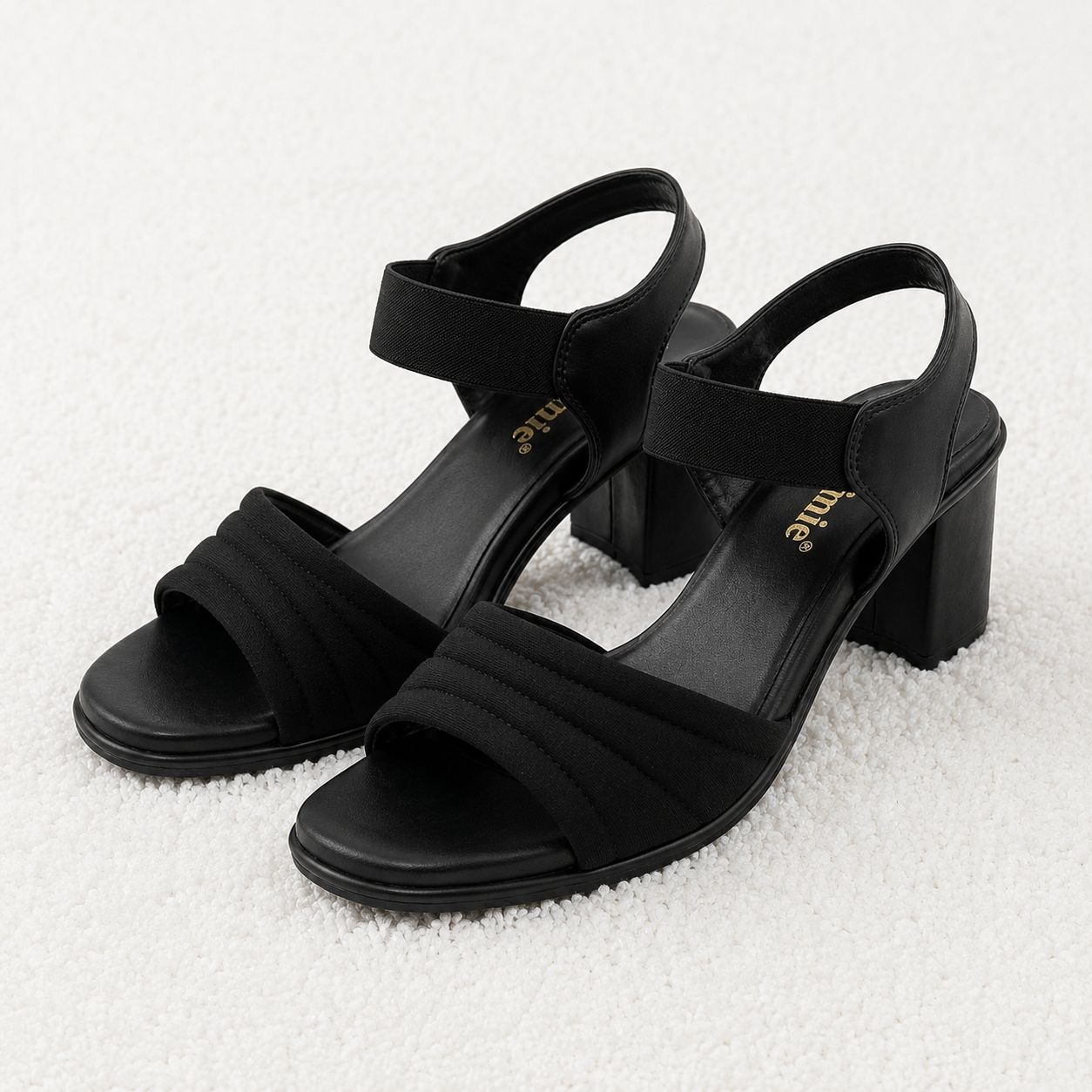 Women’s Block Heel Sandals with Lycra Upper & Cushion Padding