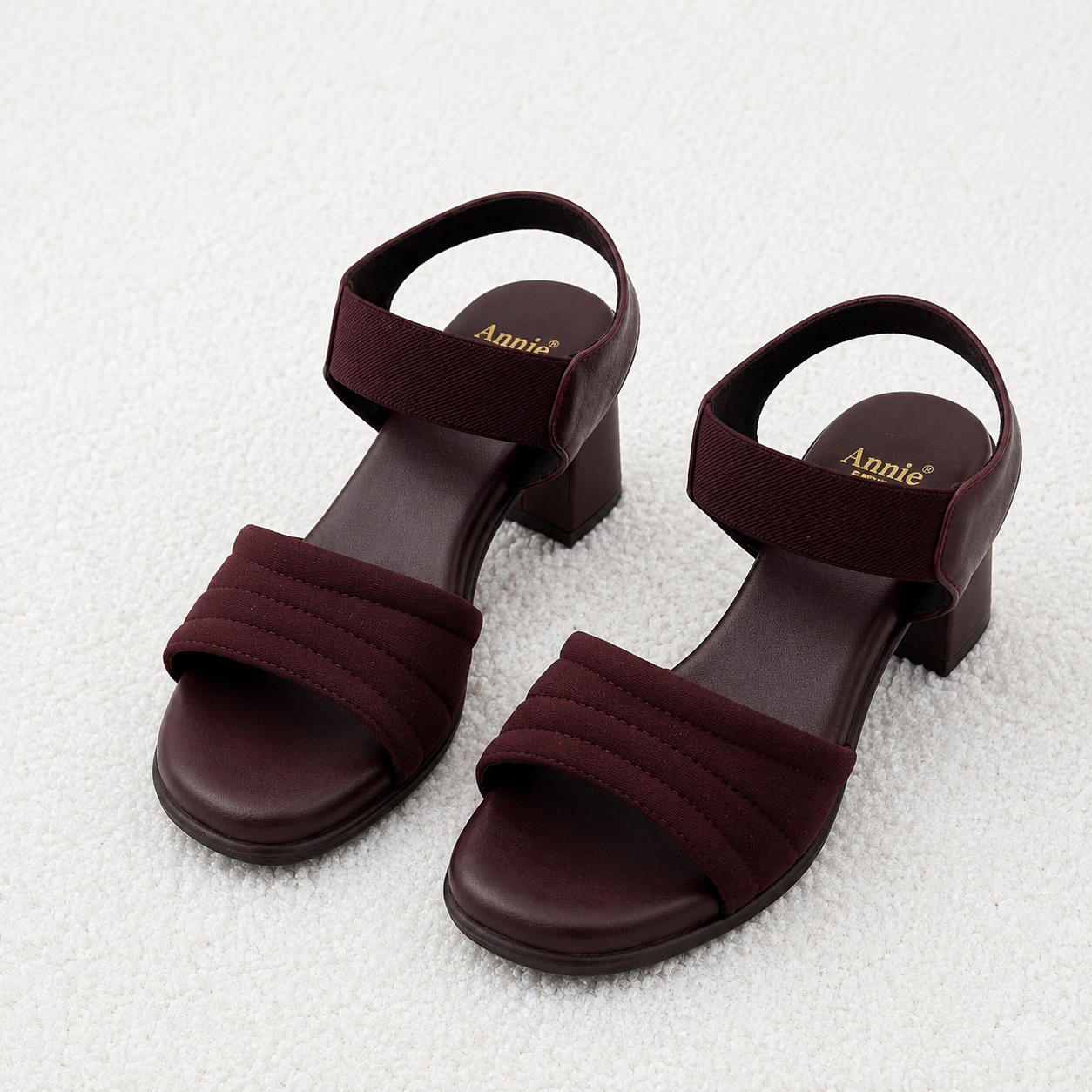 Women’s Block Heel Sandals with Lycra Upper & Cushion Padding