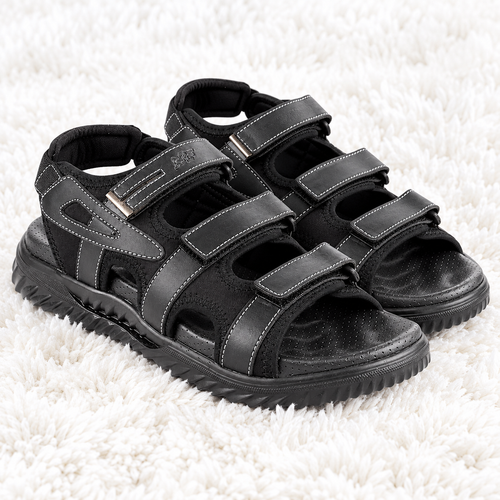 Men's Casual Outdoor Sandals with Synthetic Upper, PU Sole, Cushioned Footbed & Adjustable Hook and Loop Straps