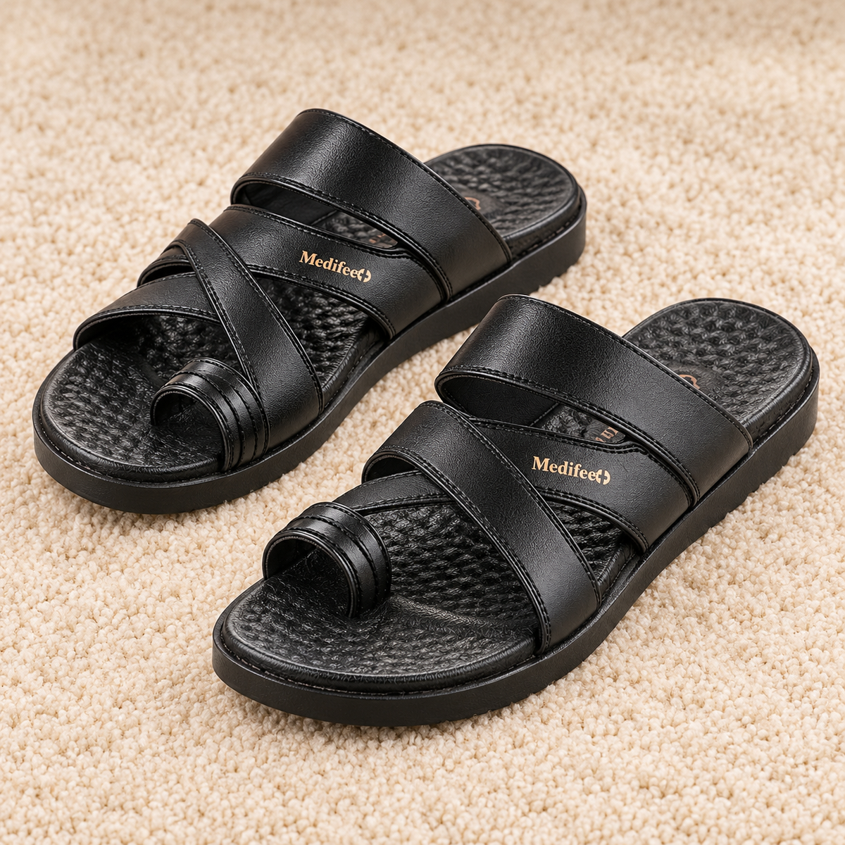 Medifeet Men's Casual Slip-On chapples with Synthetic Upper, Cushioned Footbed and Lightweight PU Sole