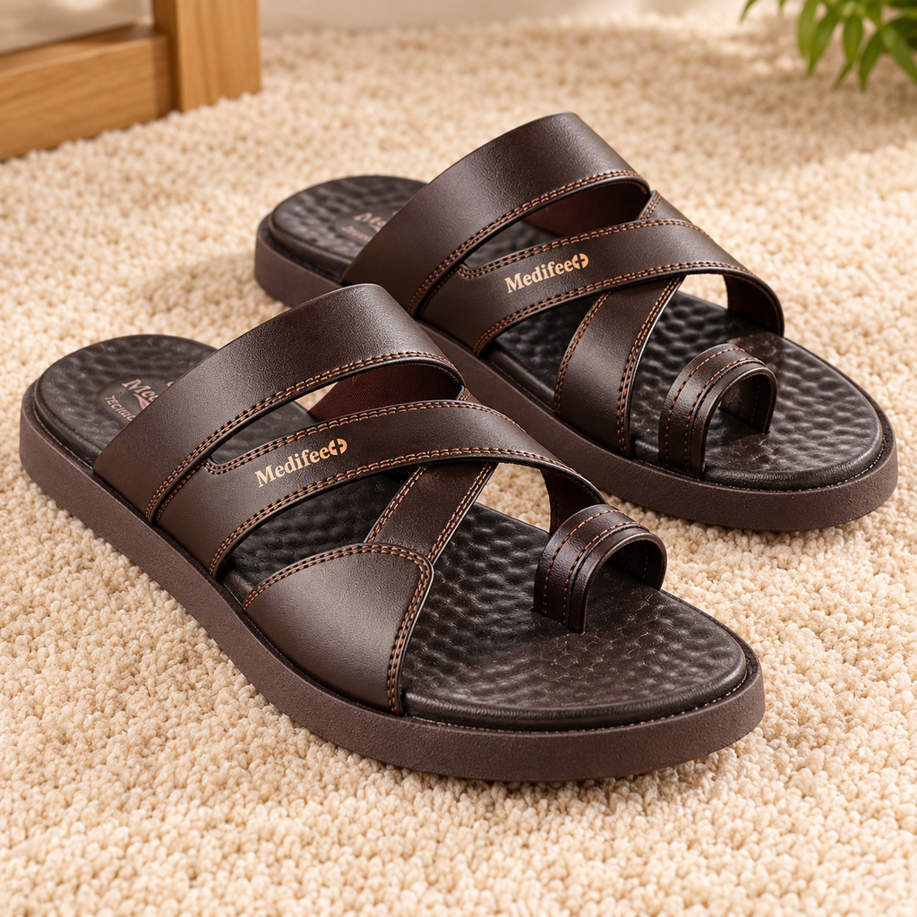 Medifeet Men's Casual Slip-On chapples with Synthetic Upper, Cushioned Footbed and Lightweight PU Sole