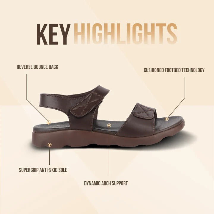 Men's Casual Comfort Sandals with Synthetic Upper, Cushioned Footbed, Adjustable Straps and Lightweight PU Sole
