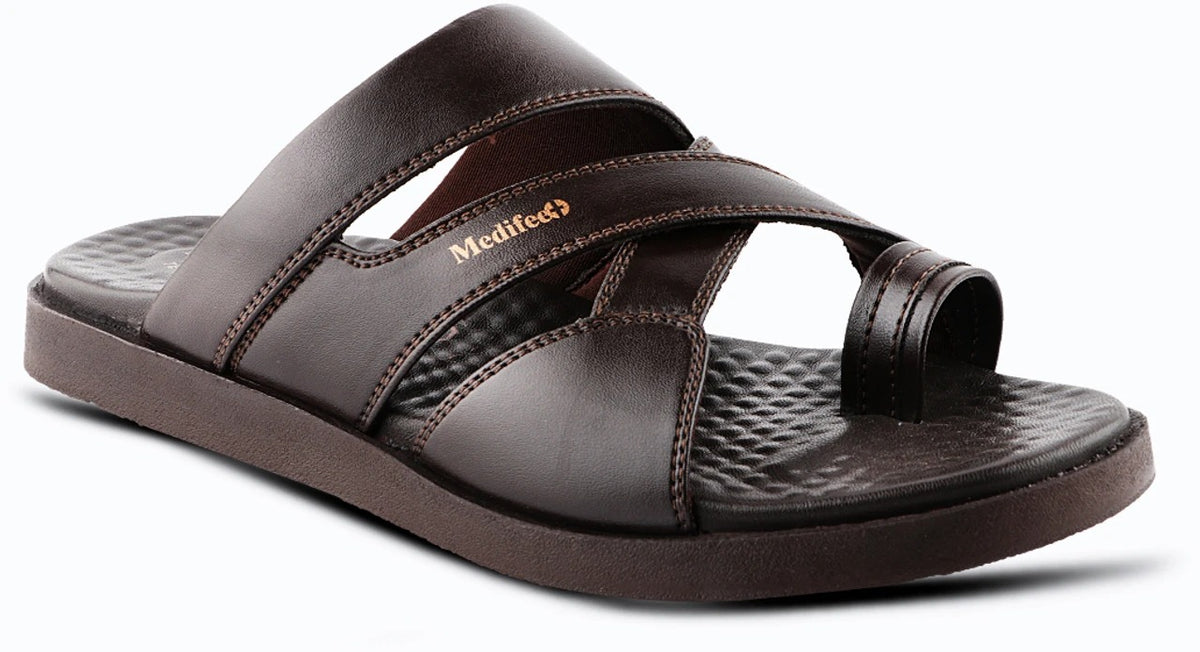 Medifeet Men's Casual Slip-On chapples with Synthetic Upper, Cushioned Footbed and Lightweight PU Sole
