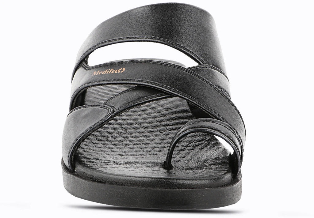 Medifeet Men's Casual Slip-On chapples with Synthetic Upper, Cushioned Footbed and Lightweight PU Sole