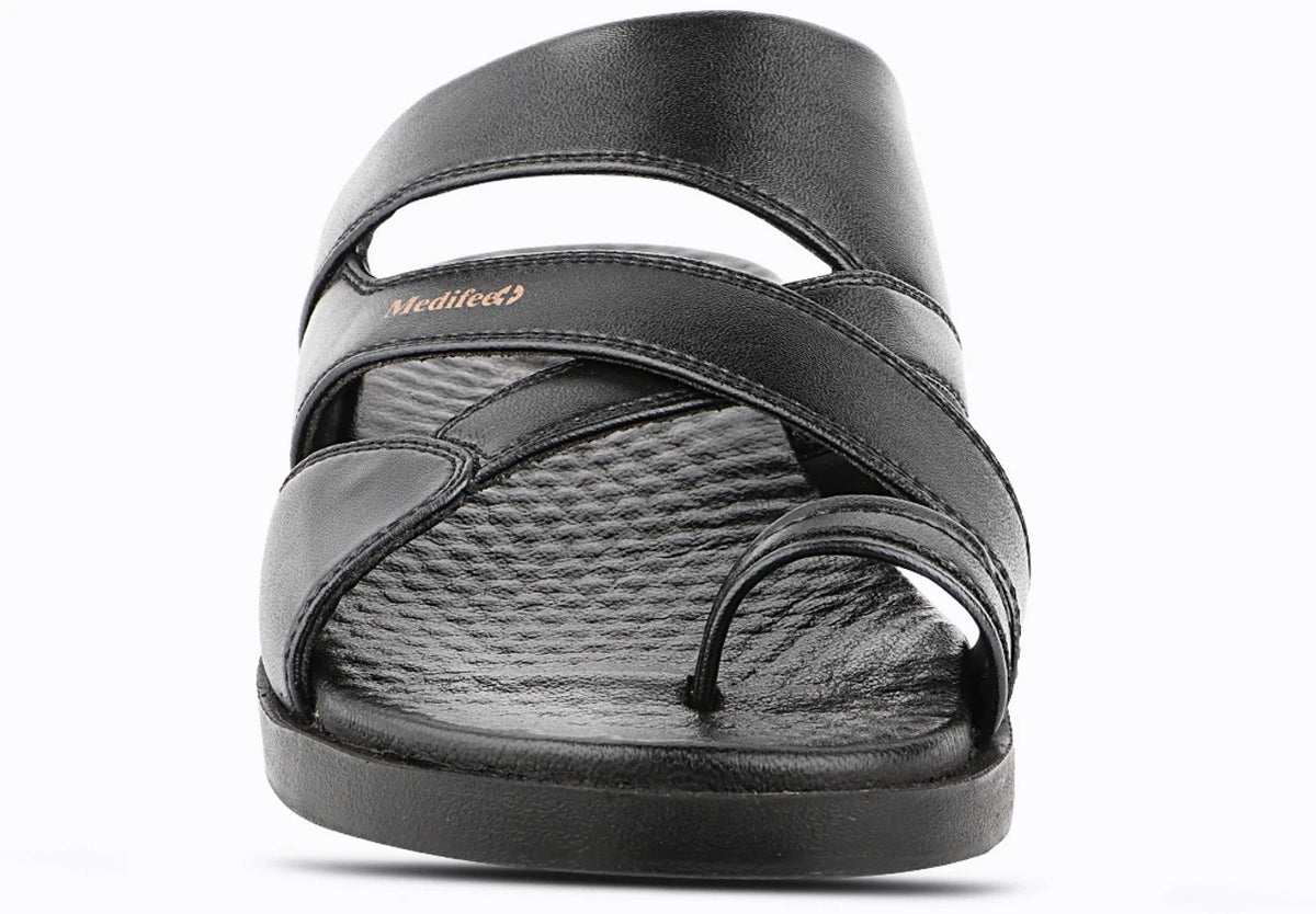 Medifeet Men's Casual Slip-On chapples with Synthetic Upper, Cushioned Footbed and Lightweight PU Sole