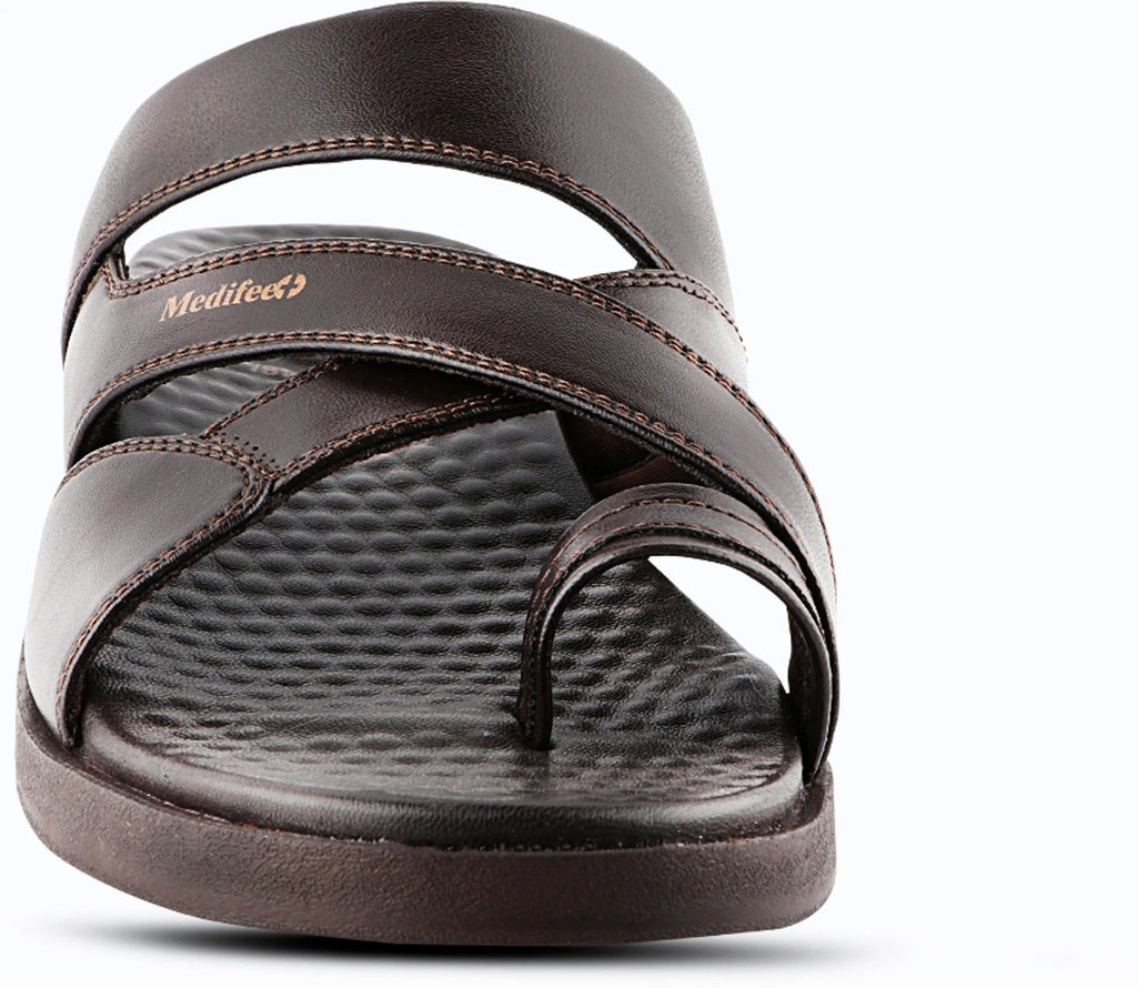 Medifeet Men's Casual Slip-On chapples with Synthetic Upper, Cushioned Footbed and Lightweight PU Sole