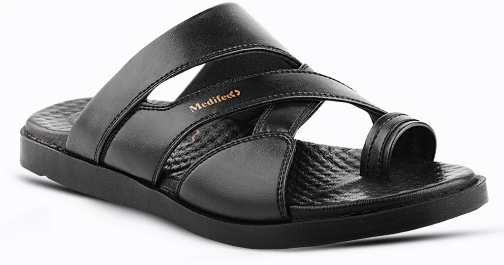 Medifeet Men's Casual Slip-On chapples with Synthetic Upper, Cushioned Footbed and Lightweight PU Sole