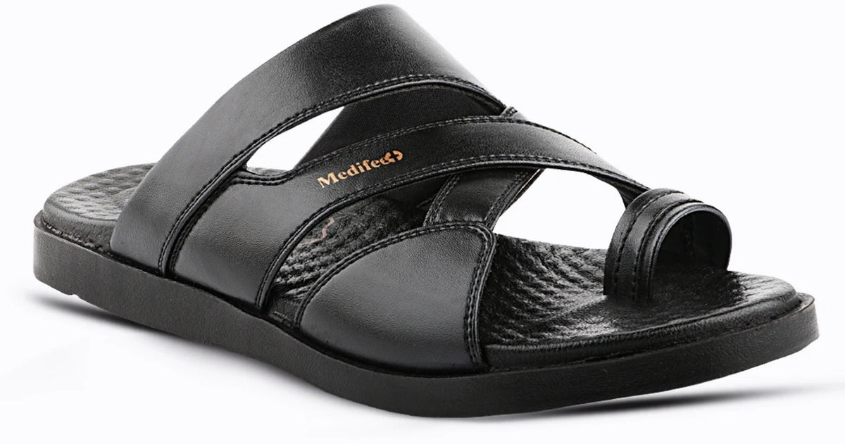 Medifeet Men's Casual Slip-On chapples with Synthetic Upper, Cushioned Footbed and Lightweight PU Sole