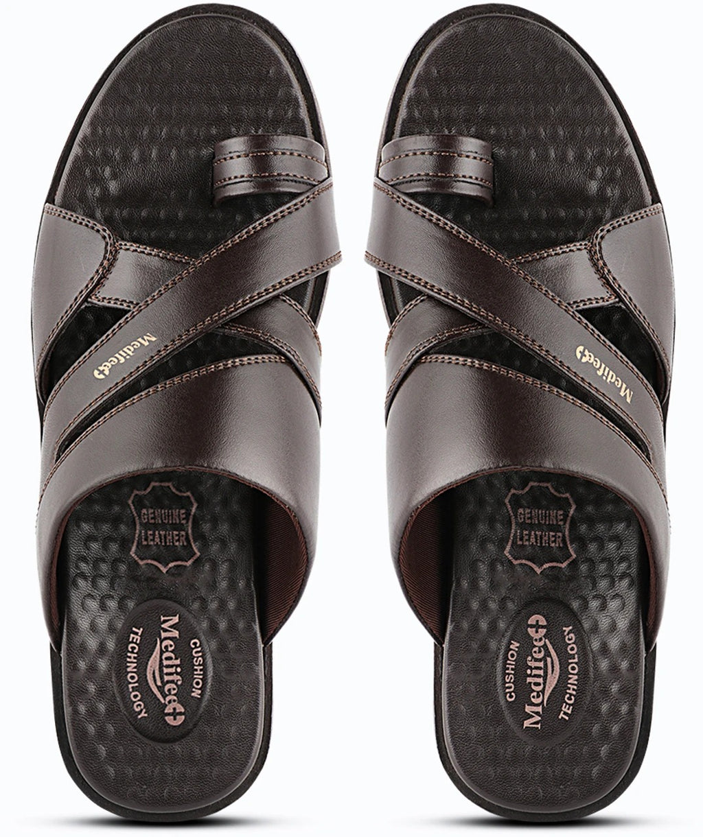 Medifeet Men's Casual Slip-On chapples with Synthetic Upper, Cushioned Footbed and Lightweight PU Sole