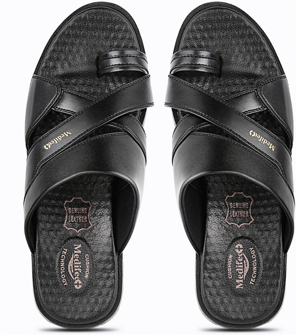 Medifeet Men's Casual Slip-On chapples with Synthetic Upper, Cushioned Footbed and Lightweight PU Sole