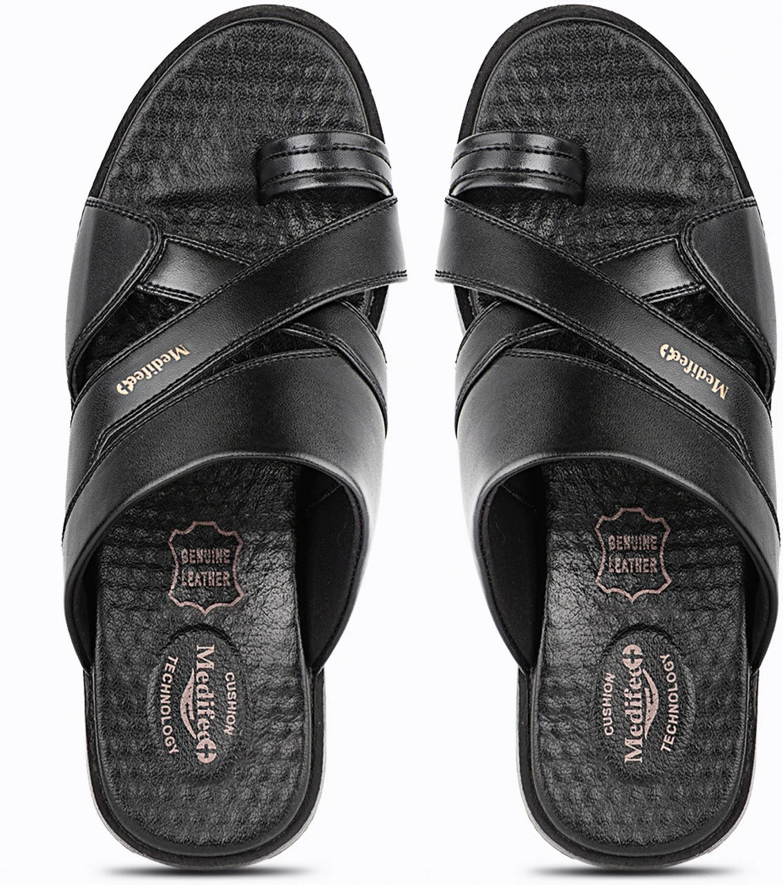 Medifeet Men's Casual Slip-On chapples with Synthetic Upper, Cushioned Footbed and Lightweight PU Sole