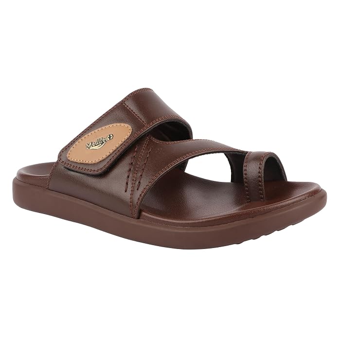 Medifeet Men's Casual Slip-On chapples with Synthetic Upper, Adjustable Strap, Cushioned Footbed and Lightweight PU Sole