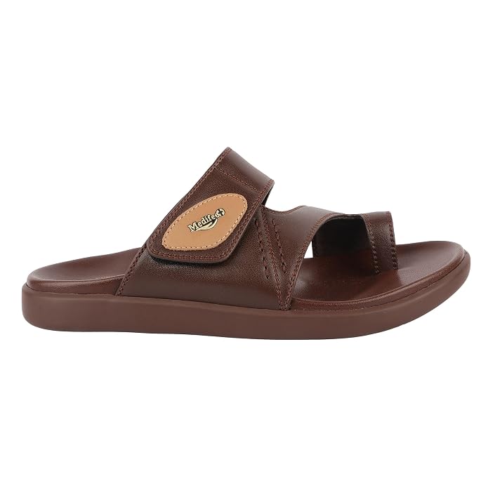 Medifeet Men's Casual Slip-On chapples with Synthetic Upper, Adjustable Strap, Cushioned Footbed and Lightweight PU Sole