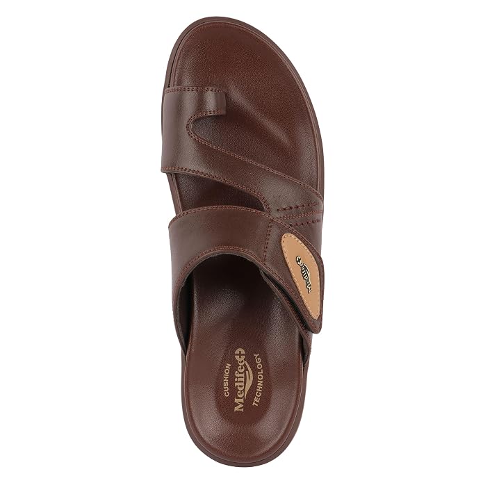Medifeet Men's Casual Slip-On chapples with Synthetic Upper, Adjustable Strap, Cushioned Footbed and Lightweight PU Sole