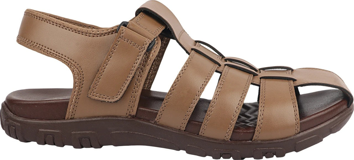 Men's Casual Closed-Toe Sandals with Synthetic Upper, PU Sole, Cushioned Footbed and Adjustable Hook & Loop Strap