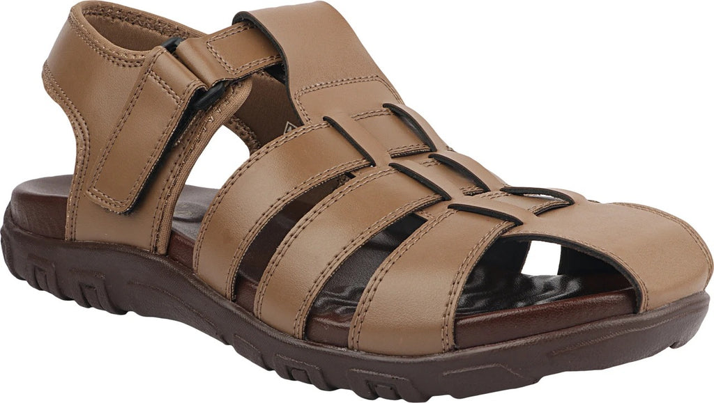 Men's Casual Closed-Toe Sandals with Synthetic Upper, PU Sole, Cushioned Footbed and Adjustable Hook & Loop Strap