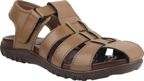 Men's Casual Closed-Toe Sandals with Synthetic Upper, PU Sole, Cushioned Footbed and Adjustable Hook & Loop Strap