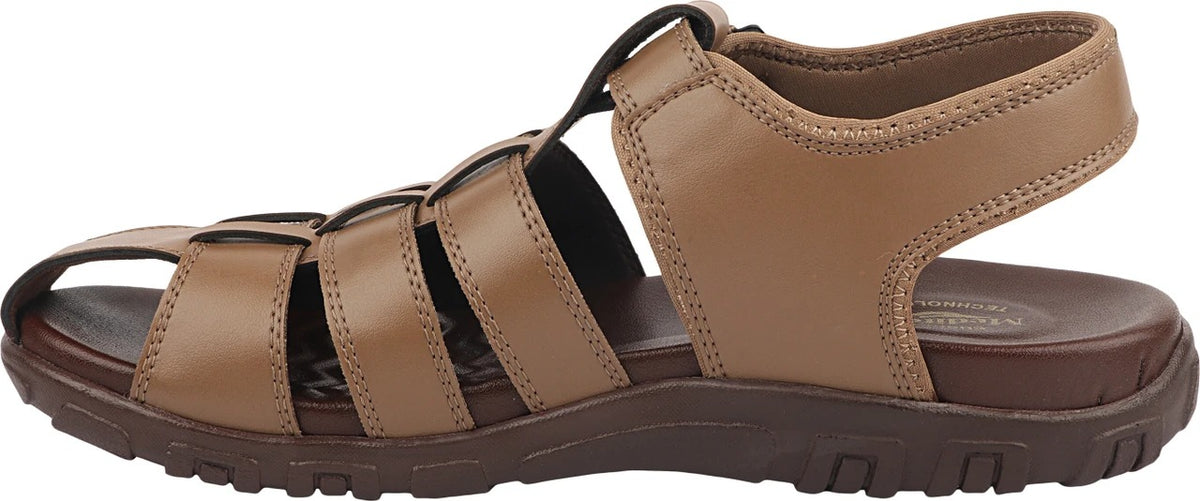 Men's Casual Closed-Toe Sandals with Synthetic Upper, PU Sole, Cushioned Footbed and Adjustable Hook & Loop Strap