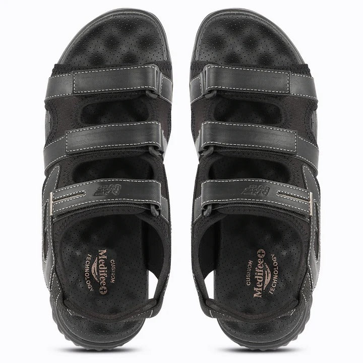 Men's Casual Outdoor Sandals with Synthetic Upper, PU Sole, Cushioned Footbed & Adjustable Hook and Loop Straps