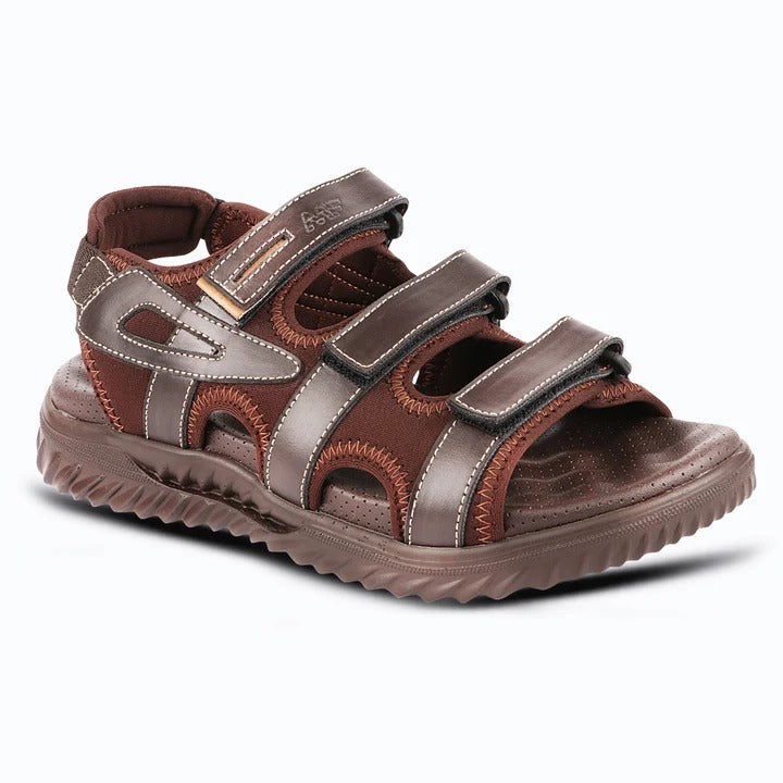 Men's Casual Outdoor Sandals with Synthetic Upper, PU Sole, Cushioned Footbed & Adjustable Hook and Loop Straps