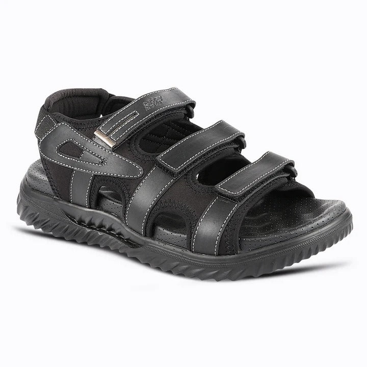 Men's Casual Outdoor Sandals with Synthetic Upper, PU Sole, Cushioned Footbed & Adjustable Hook and Loop Straps